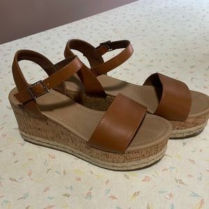 Cork wedge heel sandals
